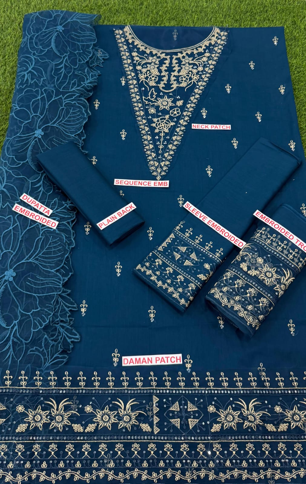 Allys Embroidery lawn 3pc
