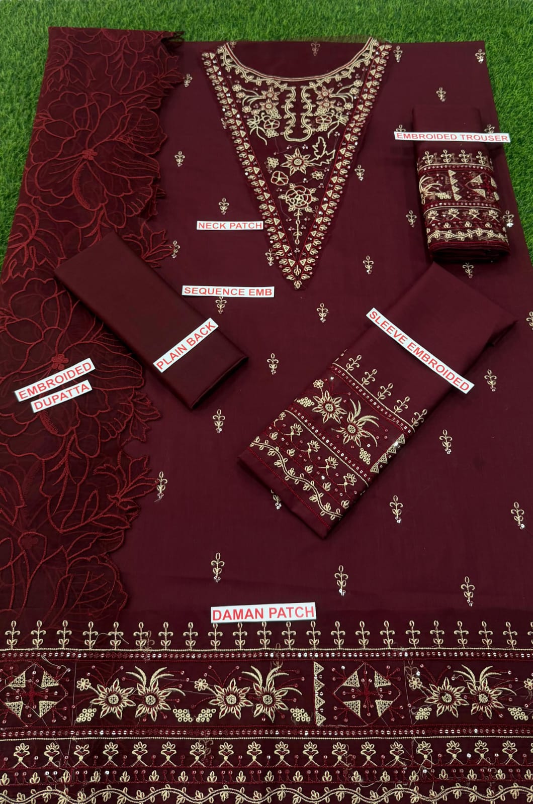 Allys Embroidery lawn 3pc