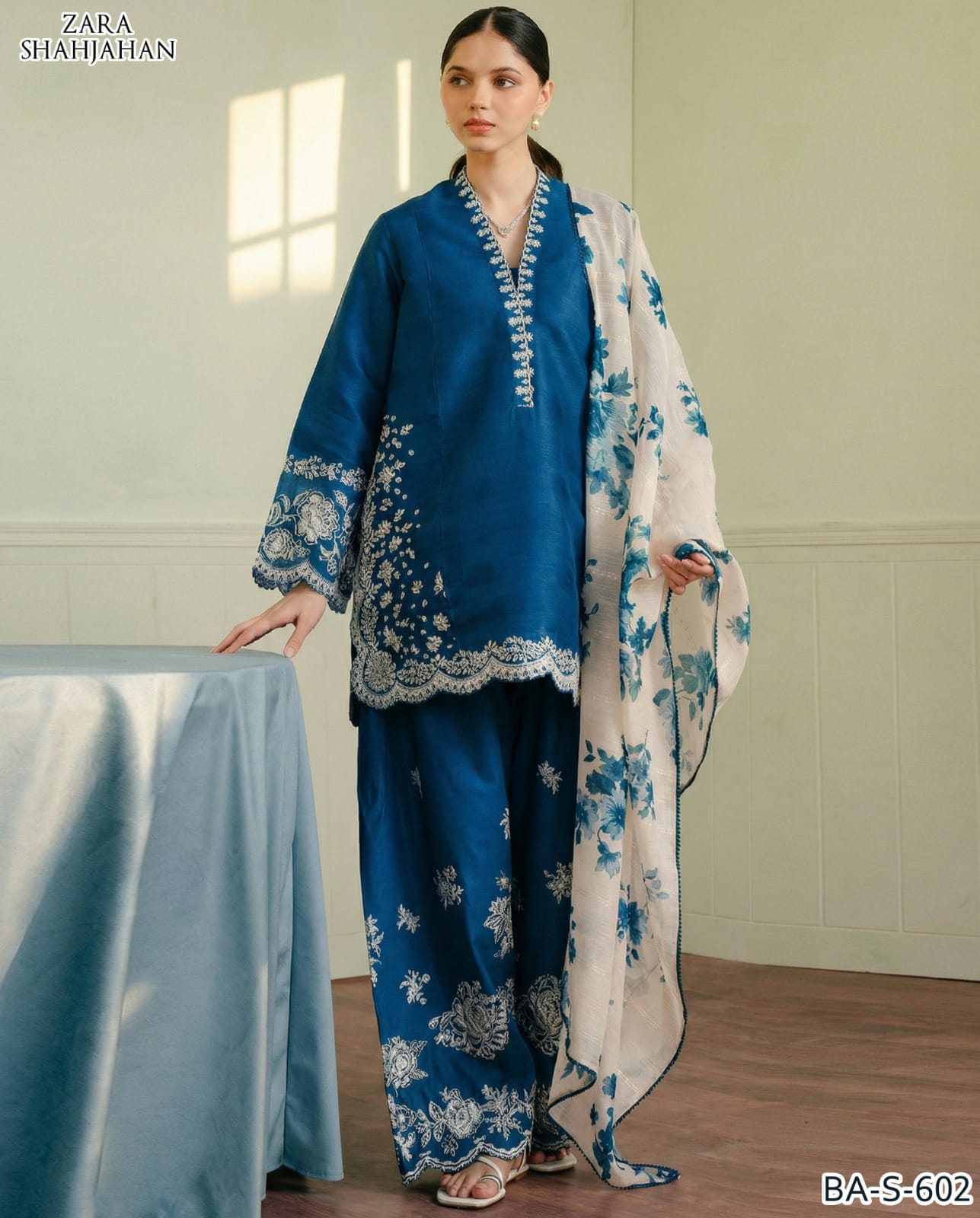 Zara shahjaha Embroidery lawn 3pc