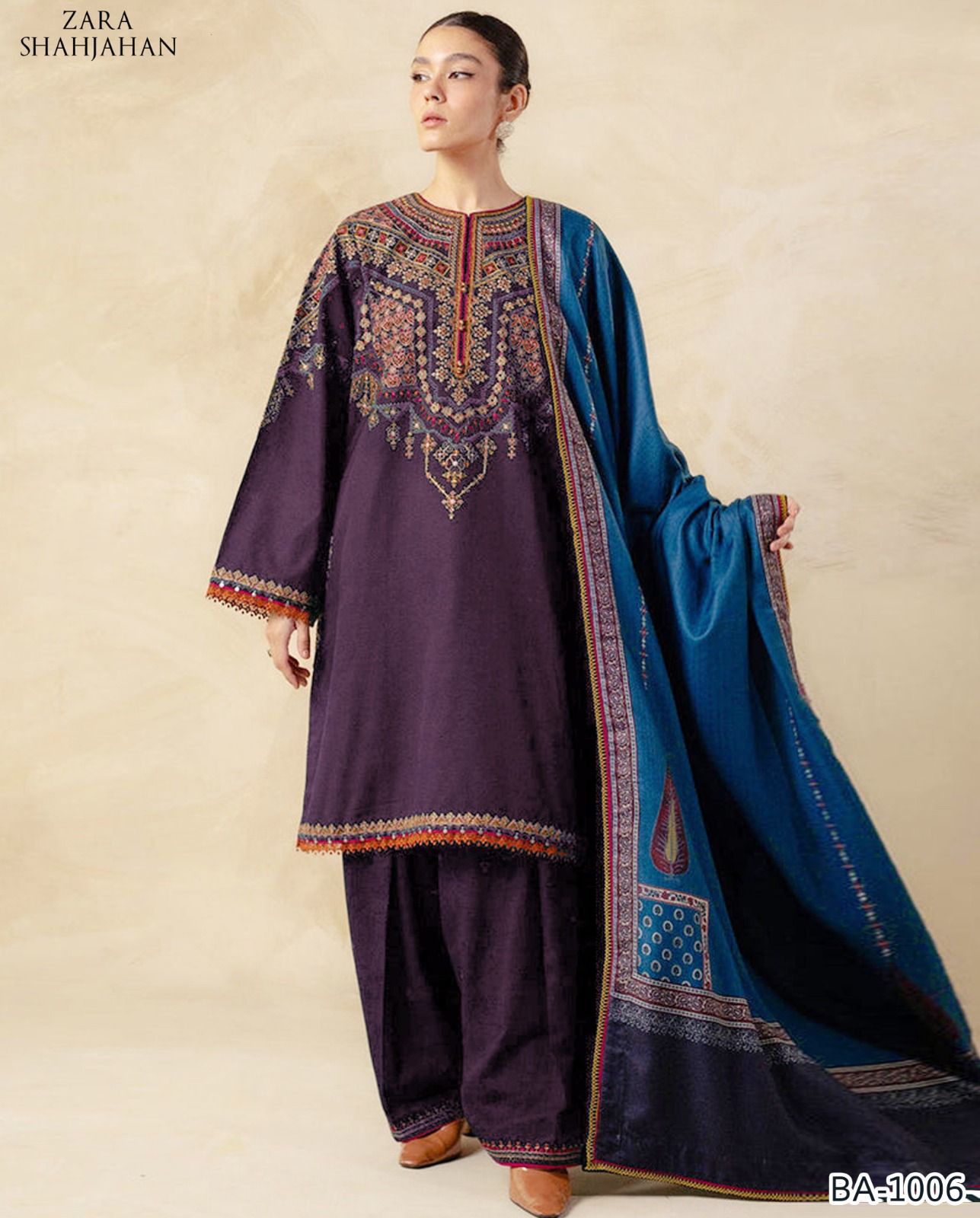 Zara shajaha embroidery lawn 2pc