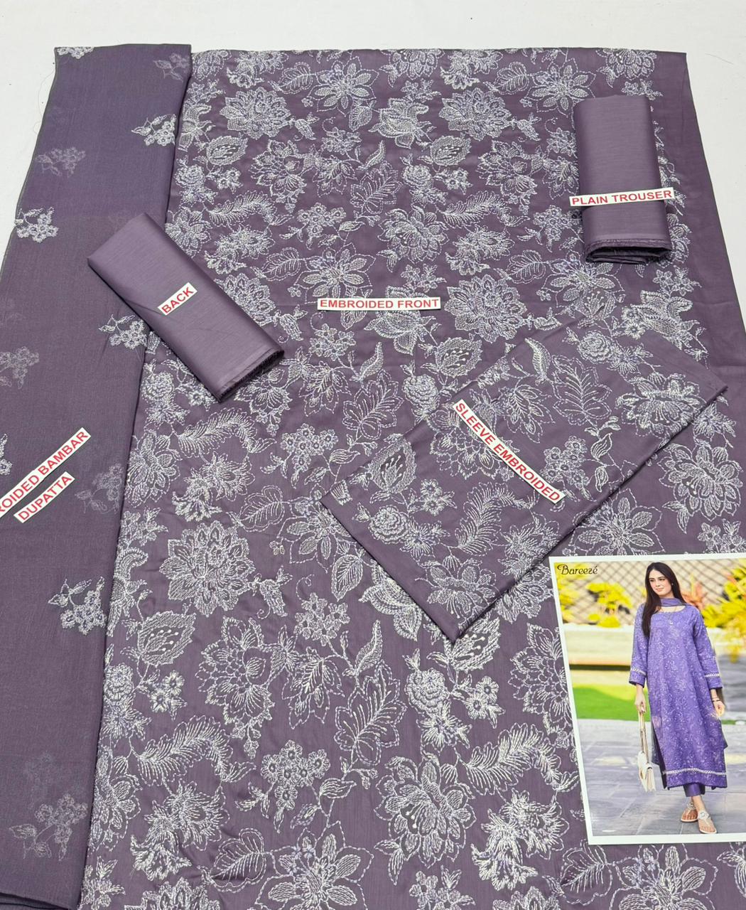 Bareeze Embroidery lawn 3pc