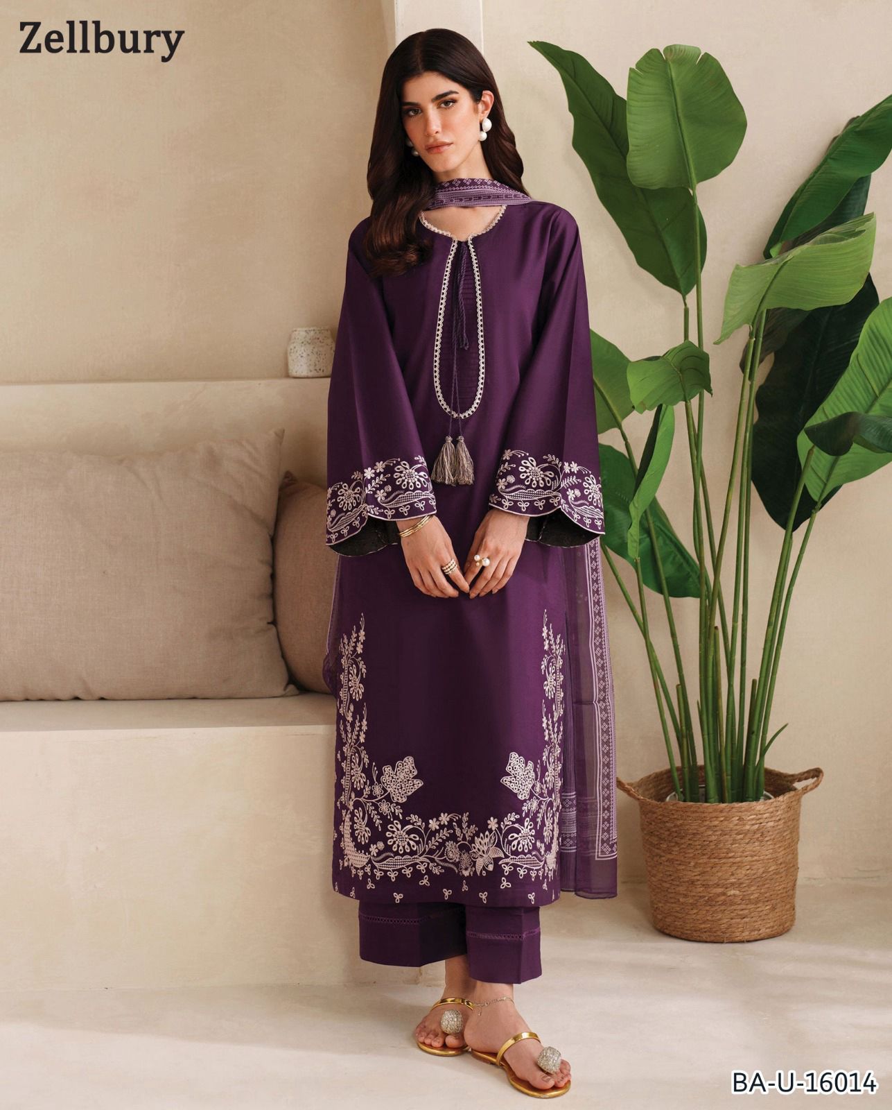 Zellbury Embroidery lawn pc