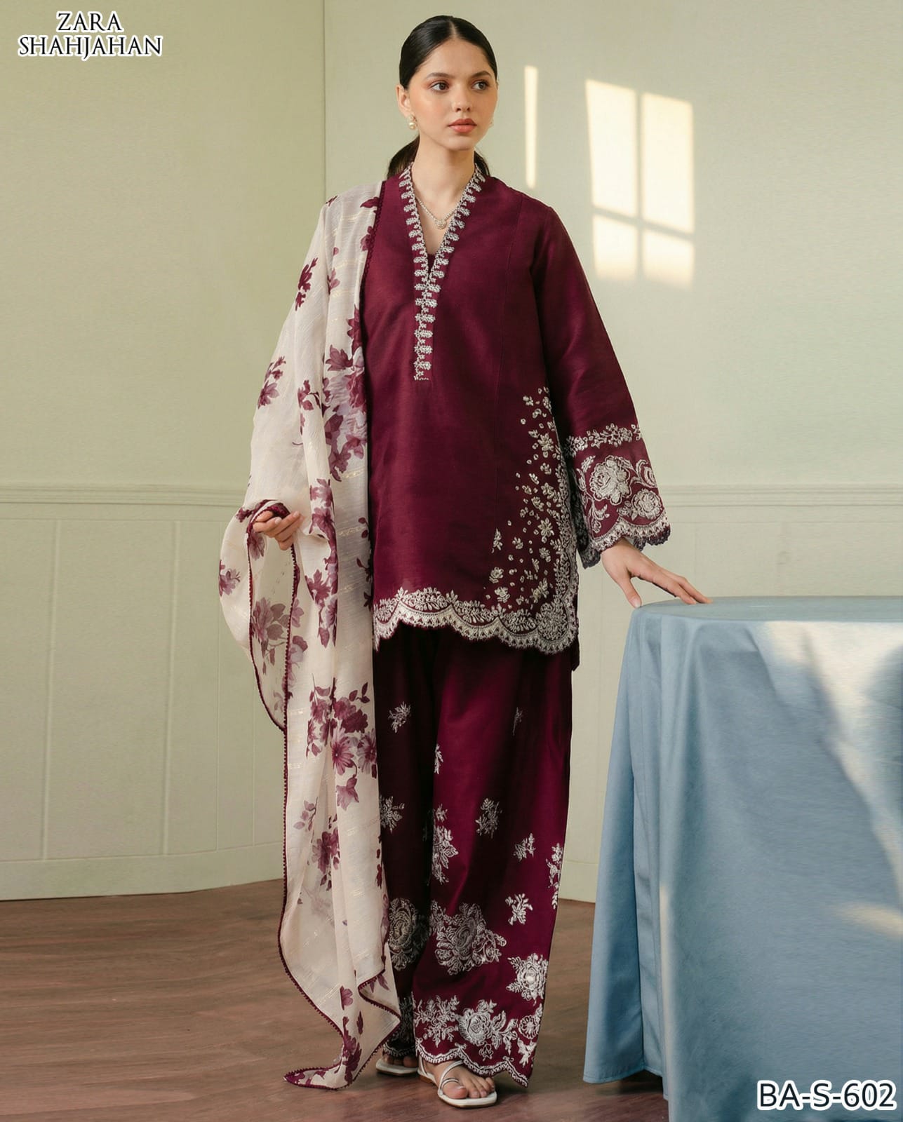 Zara shahjaha Embroidery lawn 3pc