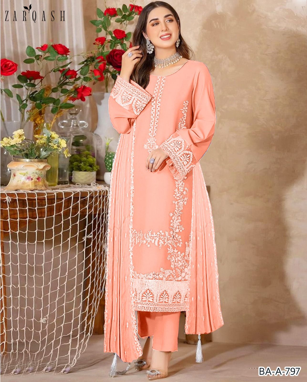 Zarqash Embroidery lawn 3pc