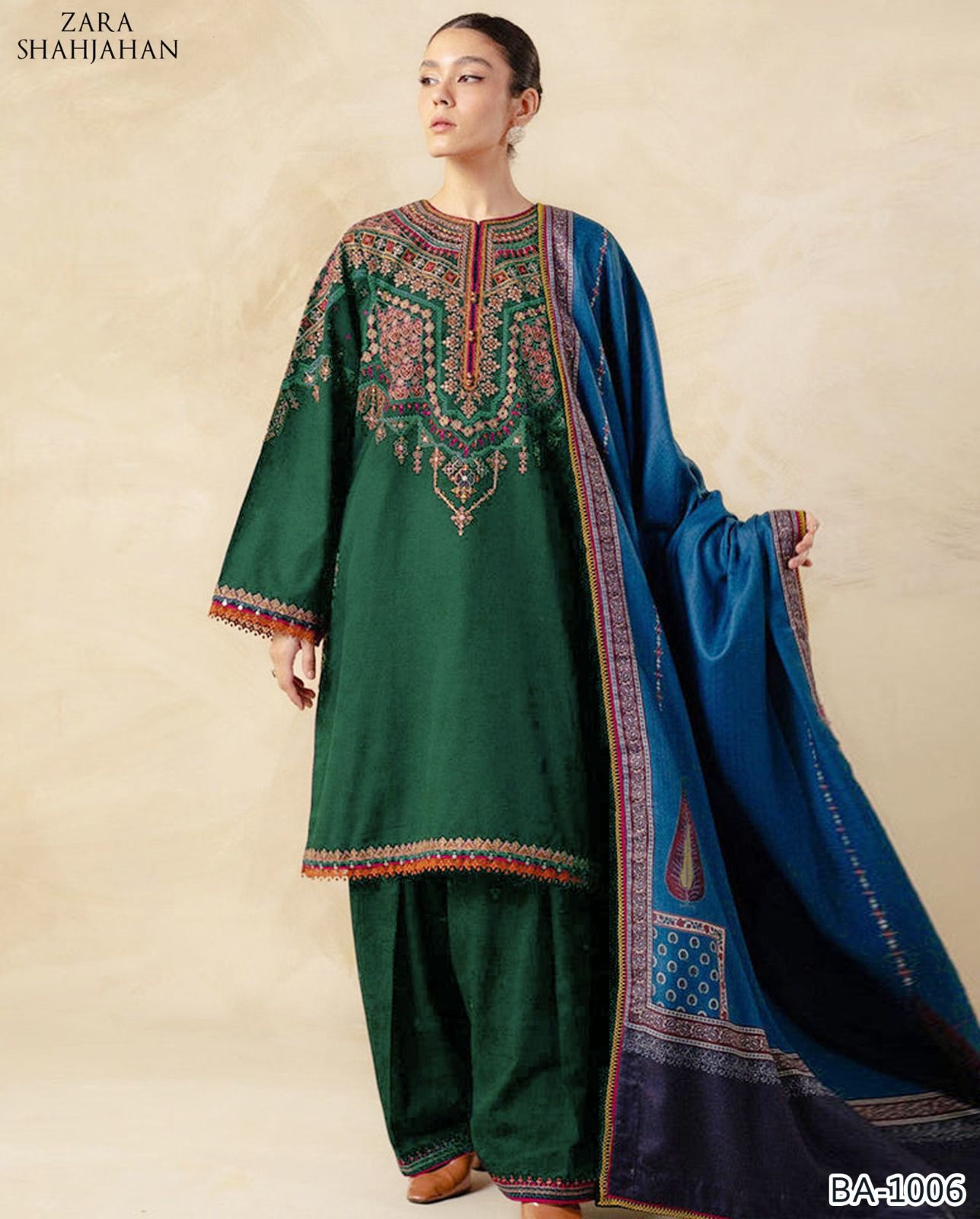 Zara shahjaha Embroidery lawn 2pc