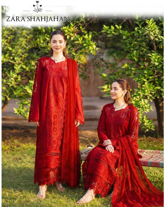 ZARA SHAHJAHAN HEAVY CHICKEN KARI LAWN EMBROIDERED 3PC