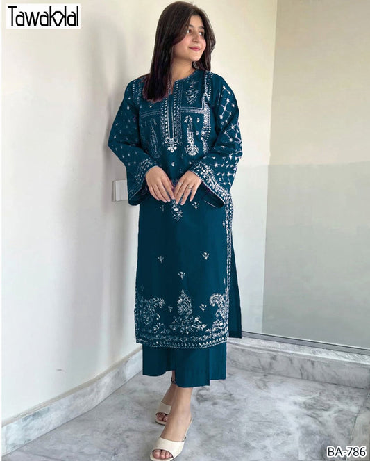 Tawakkal Embroidery lawn 2pc