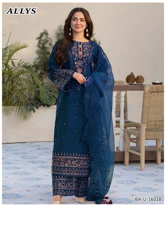 Allys Embroidery lawn 3pc