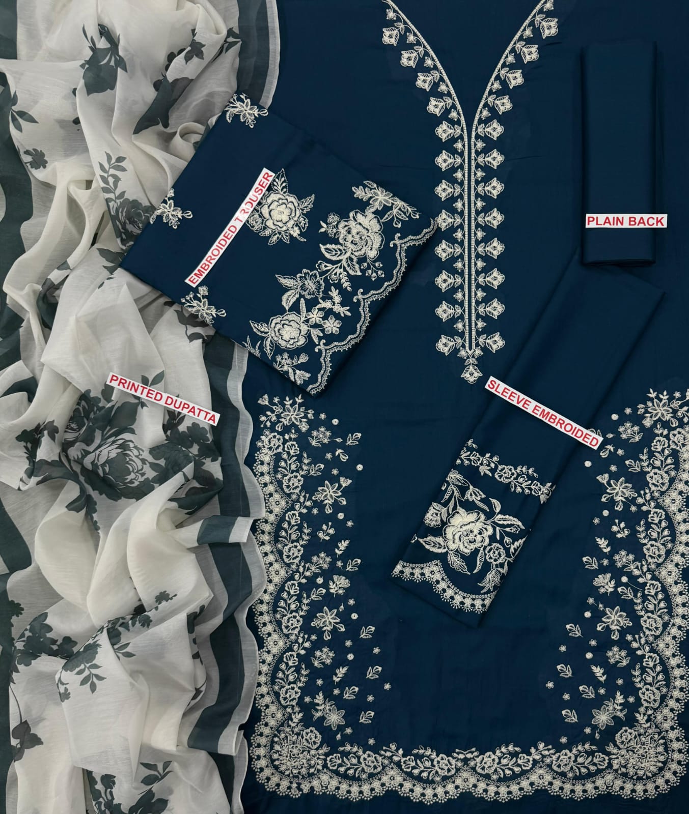 Zara shahjaha Embroidery lawn 3pc