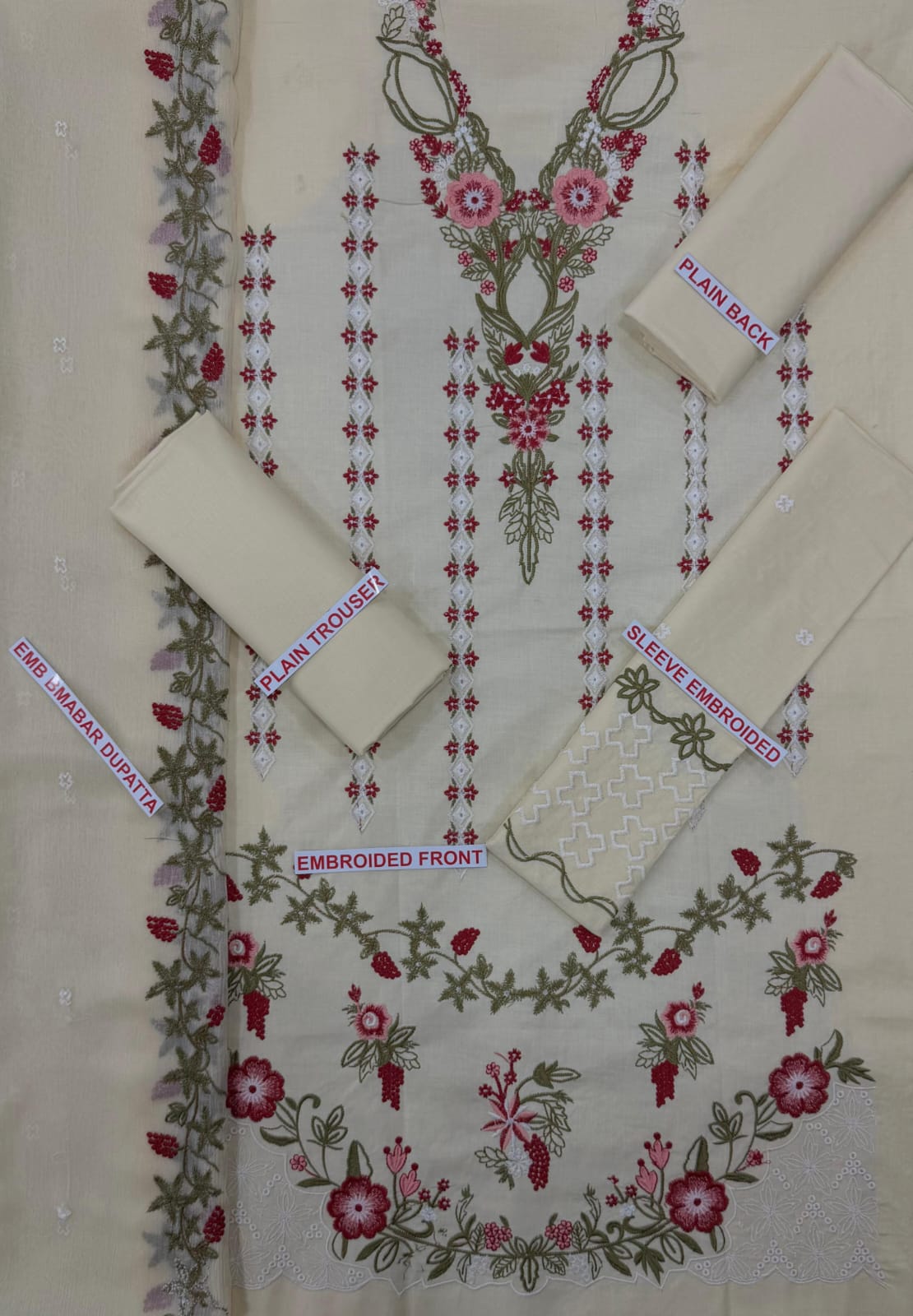 Crimson Embroidery lawn 3pc