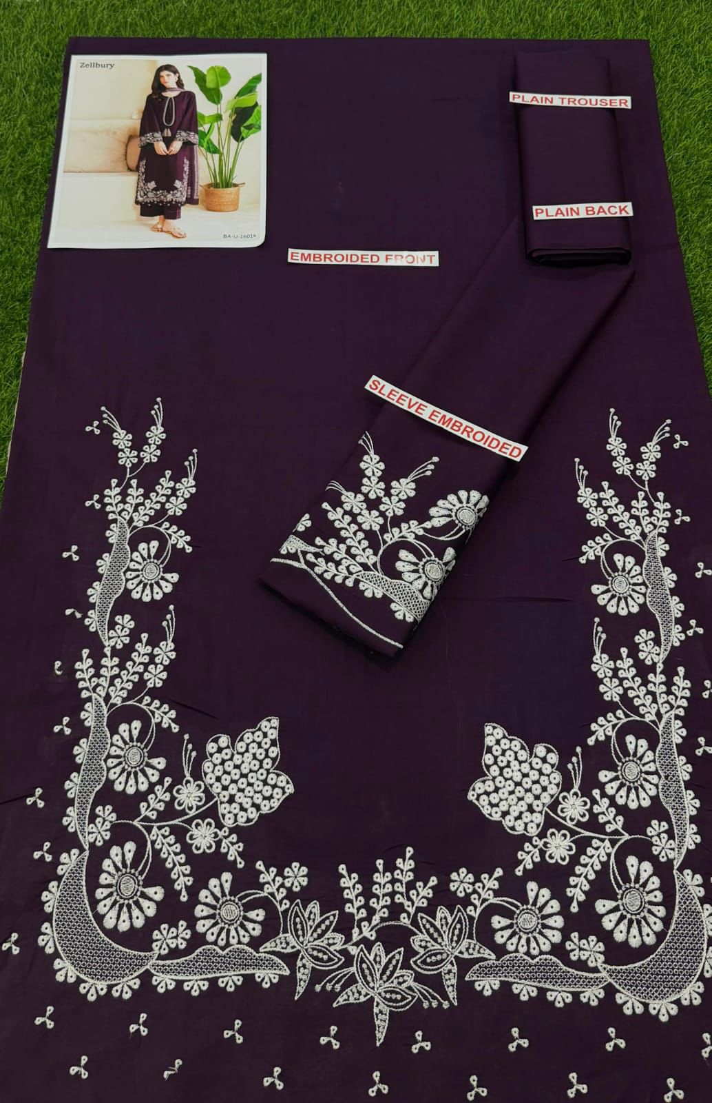 Zellbury Embroidery lawn pc