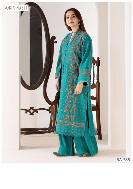 Sobia naseer Embroidery lawn 2pc