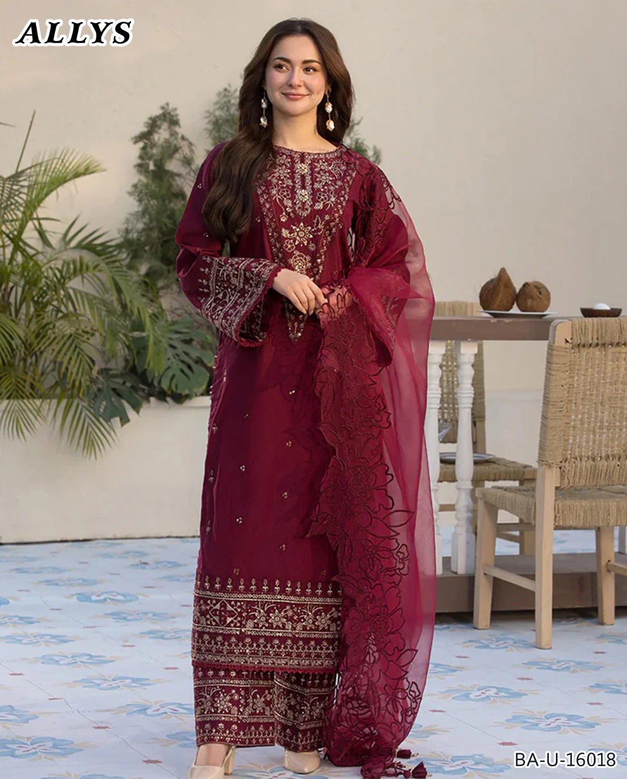 Allys Embroidery lawn 3pc