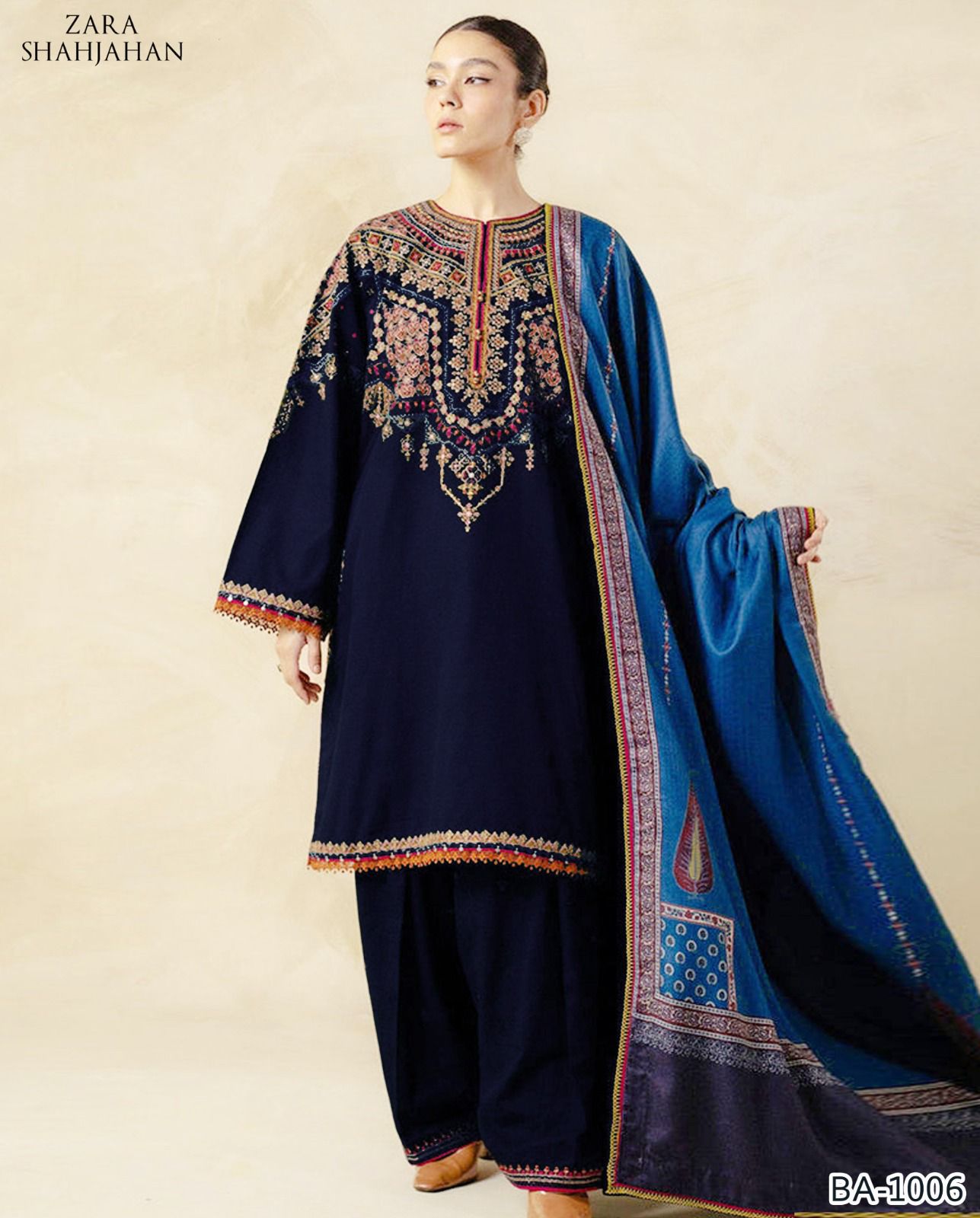 Zara shahjaha embroidery lawn 2pc