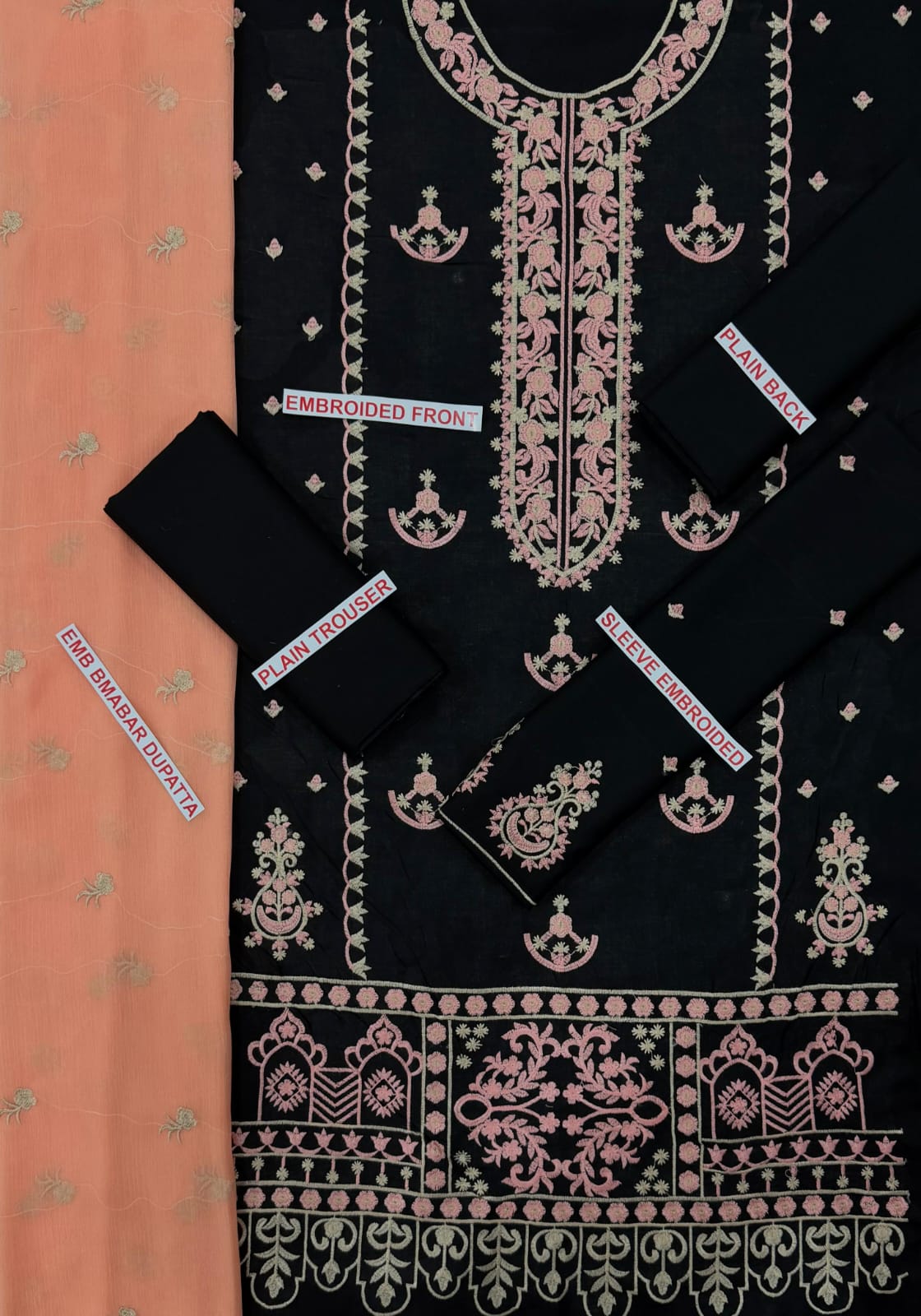 ZAIB Embroidery lawn 3pc