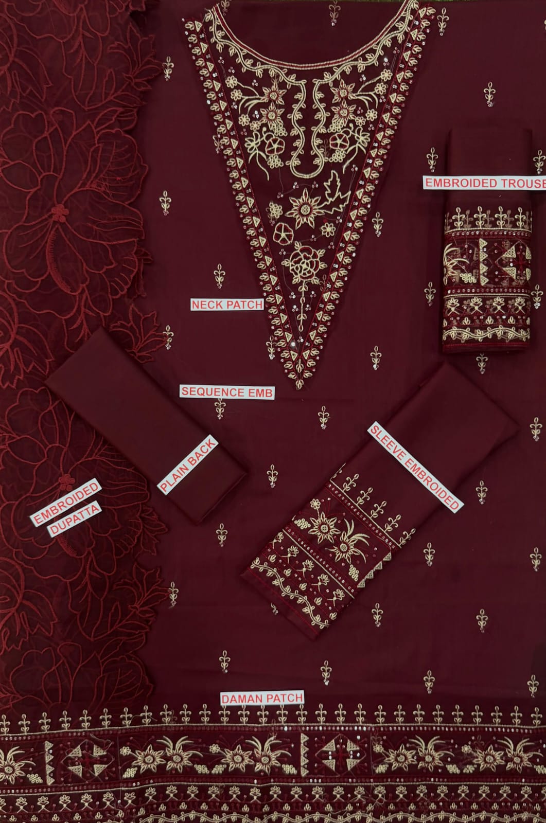 Allys Embroidery lawn 3pc