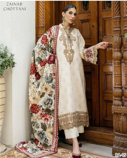 Zainab chattoni Embroidery lawn 2pc