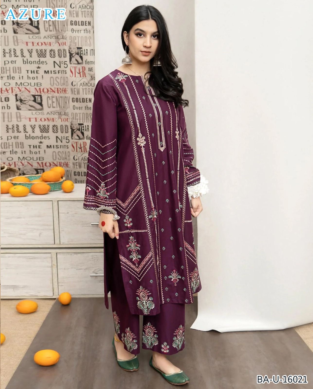 Azure Embroidery lawn 2pc
