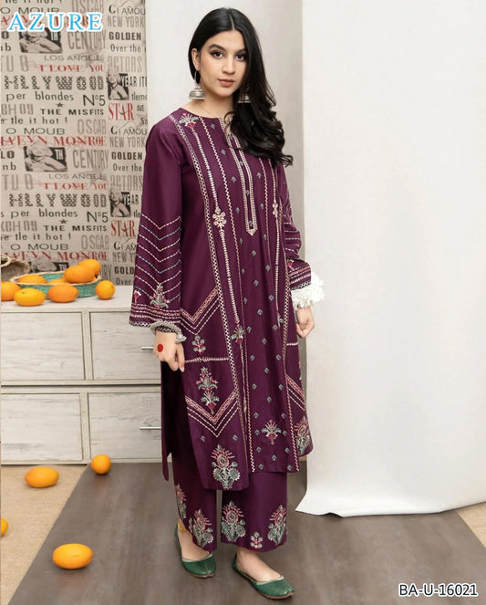 Azure Embroidery lawn 2pc