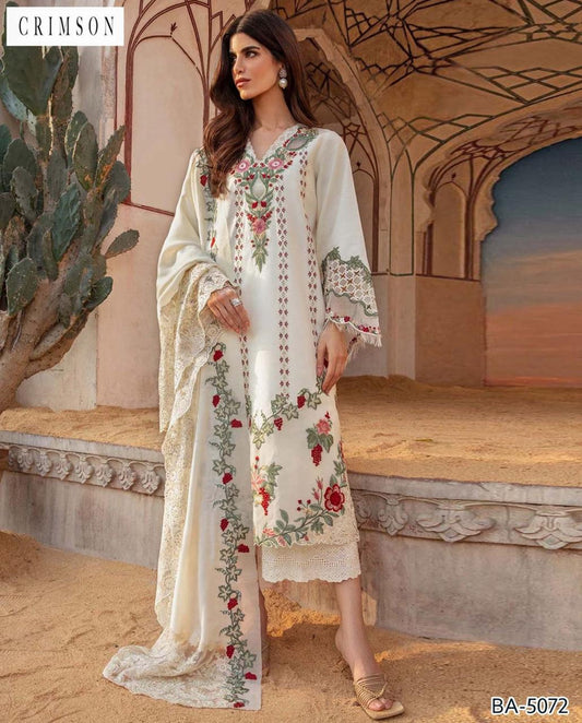 Crimson Embroidery lawn 3pc