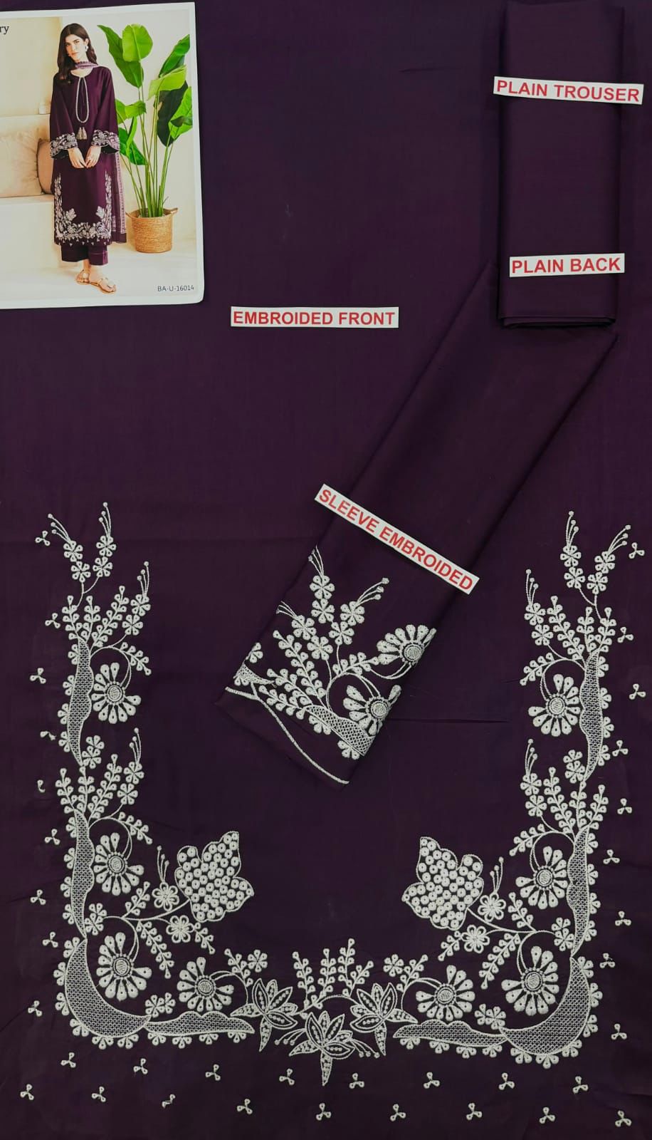 Zellbury Embroidery lawn pc